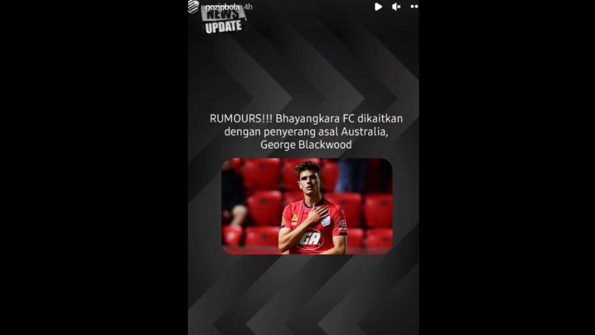 Rumor diminatinya sosok George Blackwood, bomber asal Australia oleh Bhayangkara FC pada putaran kedua Liga 1 2023.