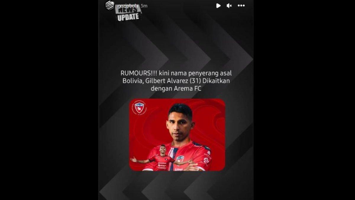 Rumor striker Gilbert Alvarez yang masuk lis belanja Arema FC di Liga 1 2023 paruh kedua.