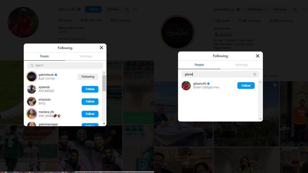 Gilson Costa dan Gabriel Budi kepergok sudah saling follow Instagram.