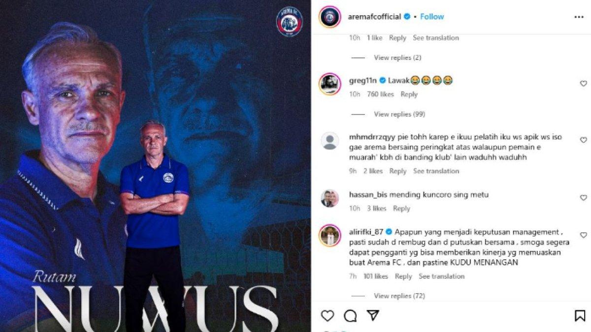 Mantan legenda Arema FC, Greg Nwokolo dan Ketua Presidium Aremania Ali Rifki turut mengomentari dipecatnya Joel Cornelli dari kursi kepelatihan Singo Edan, Kamis (19/12).