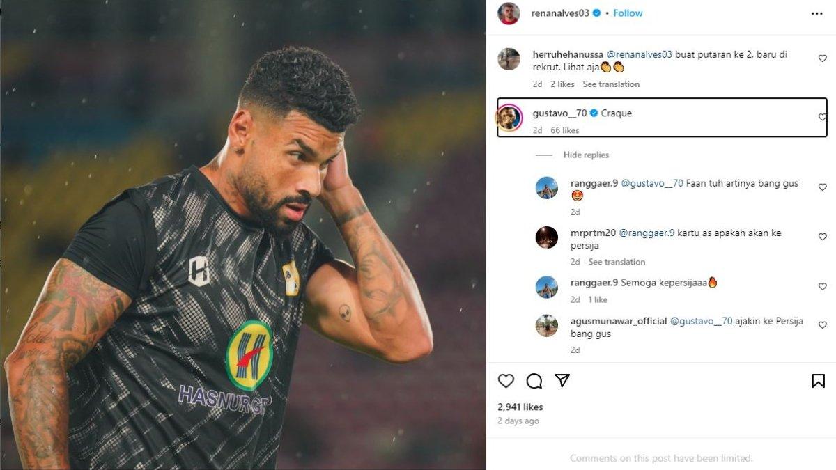 Eks Barito Putera yang kini tengah nganggur, yakni Renan Alves diyakini tengah mendapat godaan dari striker Persija Jakarta, yakni Gustavo Almeida untuk bergabung ke Macan Kemayoran di Liga 1 2024. Pada gelaran Liga 1 2024 ini Persija Jakarta dikabarkan memiliki potensi untuk menambah jumlah pemain asingnya.