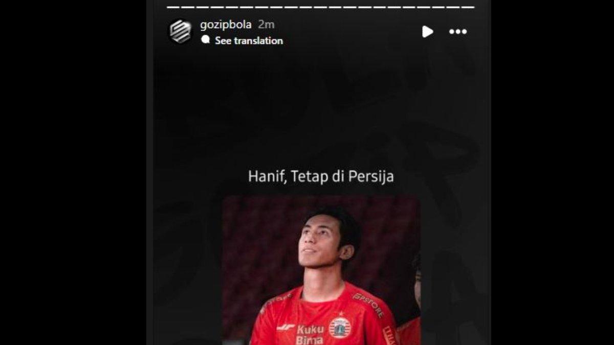 Rumor Hanif Sjahbandi bertahan di Persija Jakarta pada gelaran Liga 1 2024. Sebelumnya, Hanif Sjahbandi yang habis kontrak di Persija Jakarta tersebut sempat dikaitkan dengan Bali United hingga Persib Bandung.