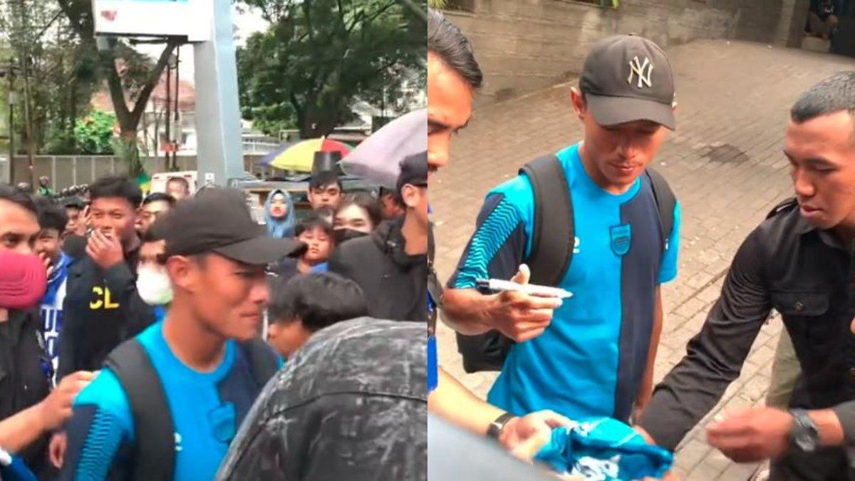 Bek kanan Persib Bandung Henhen Herdiana diduga sempat muncul di depan Graha Persib seusai isu penganiayaan dan intimidasi kepada seorang Bobotoh muncul, Minggu (22/9).