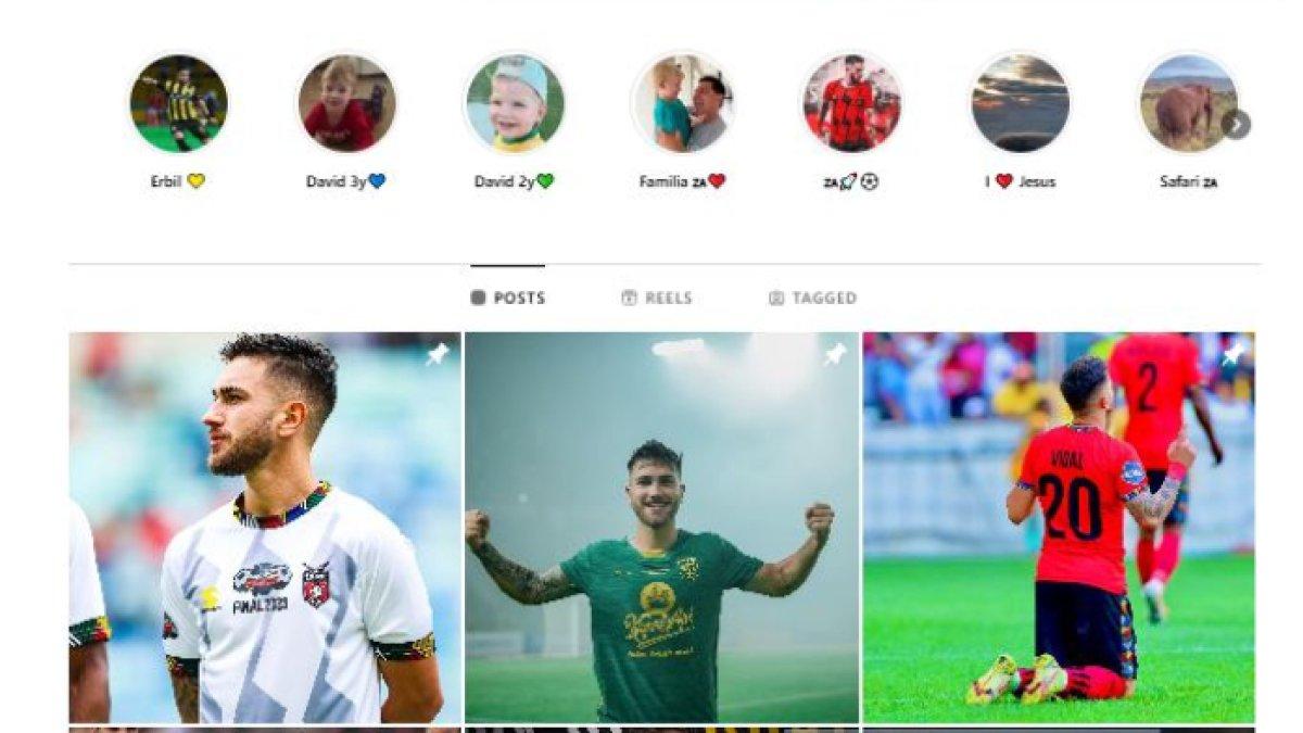 Capture IG pribadi Higor Vidal yang masih menyematkan fotonya saat membela Persebaya Surabaya di musim 2022/2023.