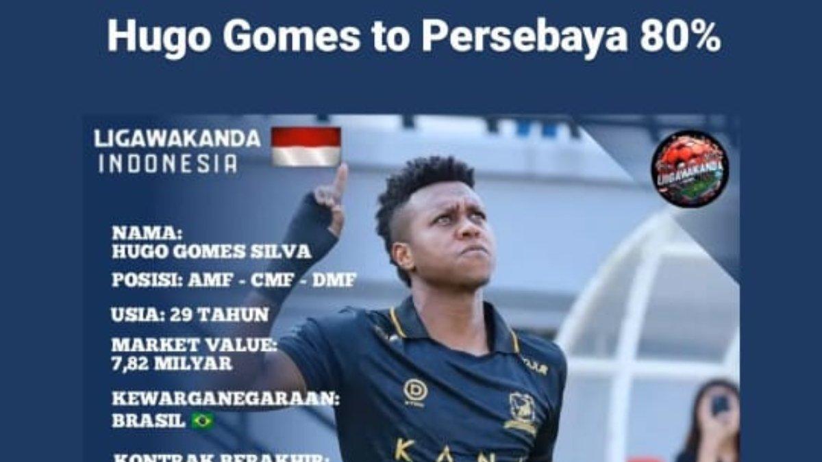 Hugo Gomes santer merapat ke Persebaya Surabaya, prosentasenya mencapai 80 persen.
