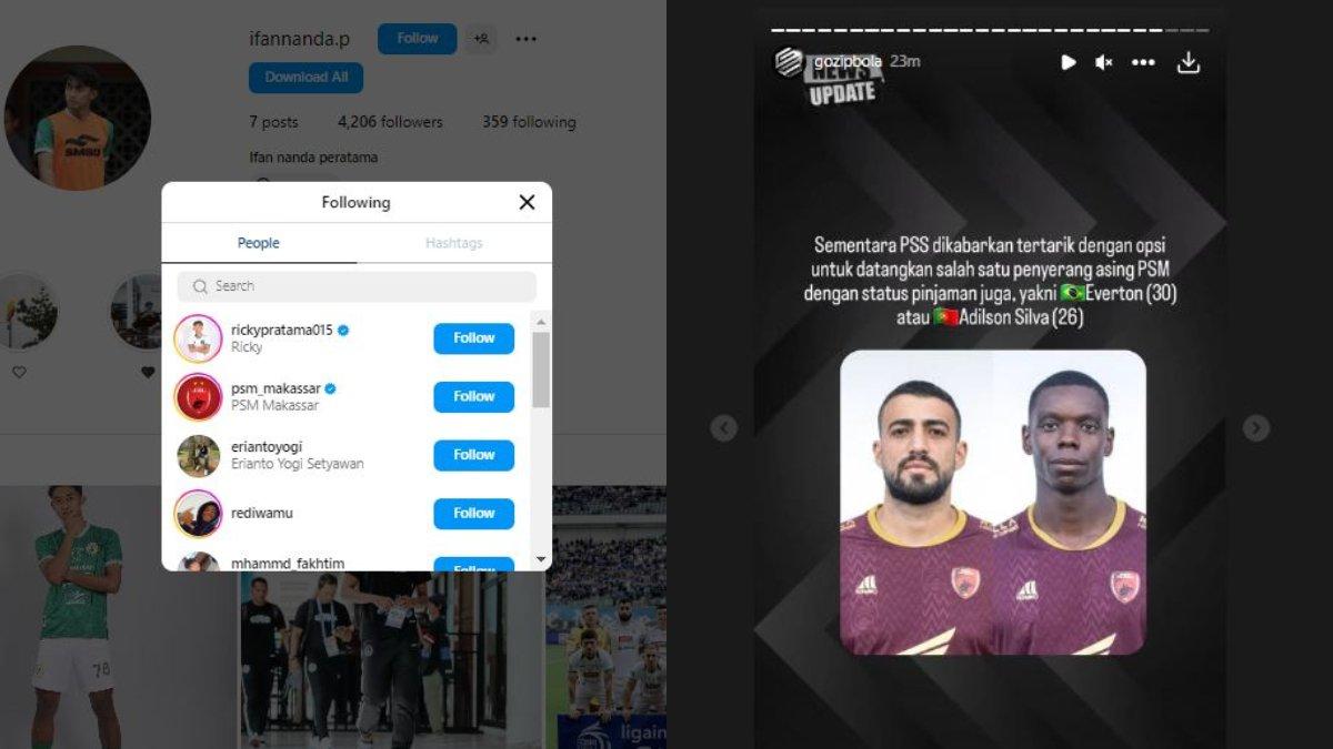 Ifan Nanda Follow IG PSM Makassar dan Rumor 2