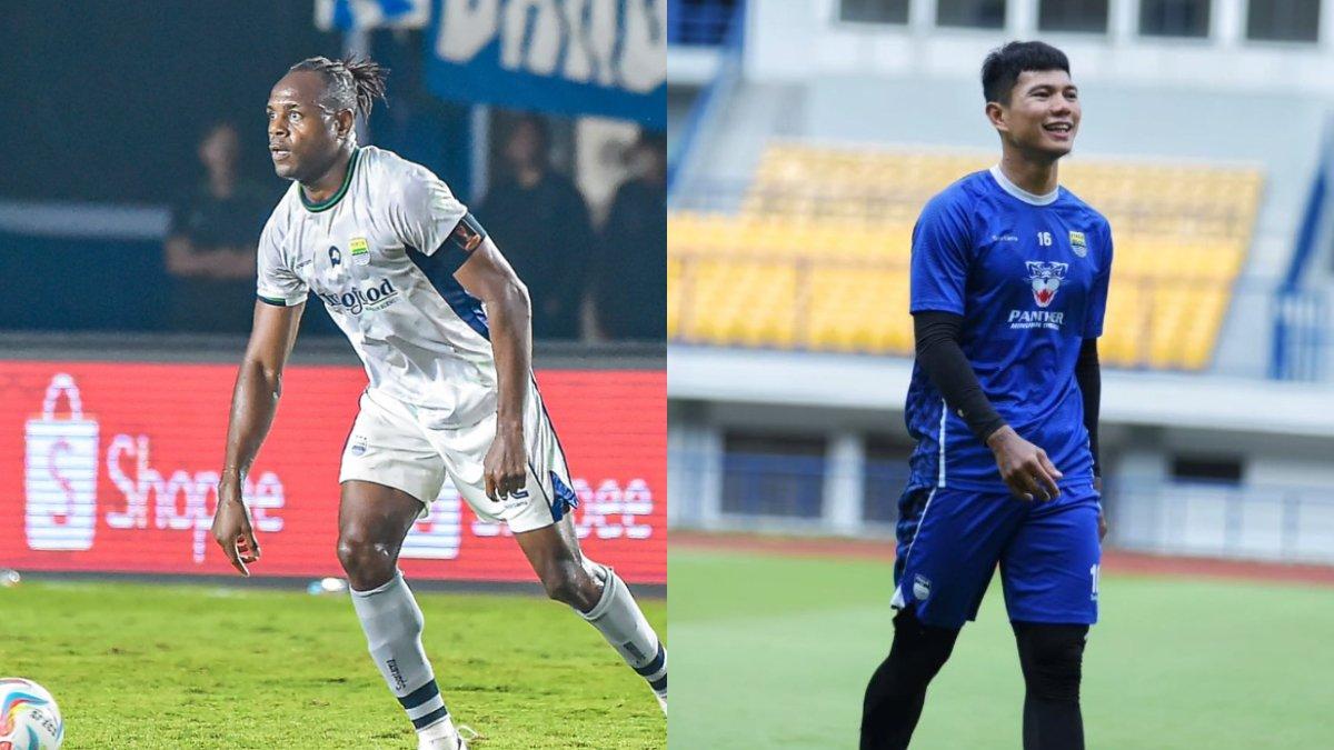Dua pemain senior Persib Bandung, Victor Igbonefo (kiri) dan Achmad Jufriyanto alias Jupe (kanan).
