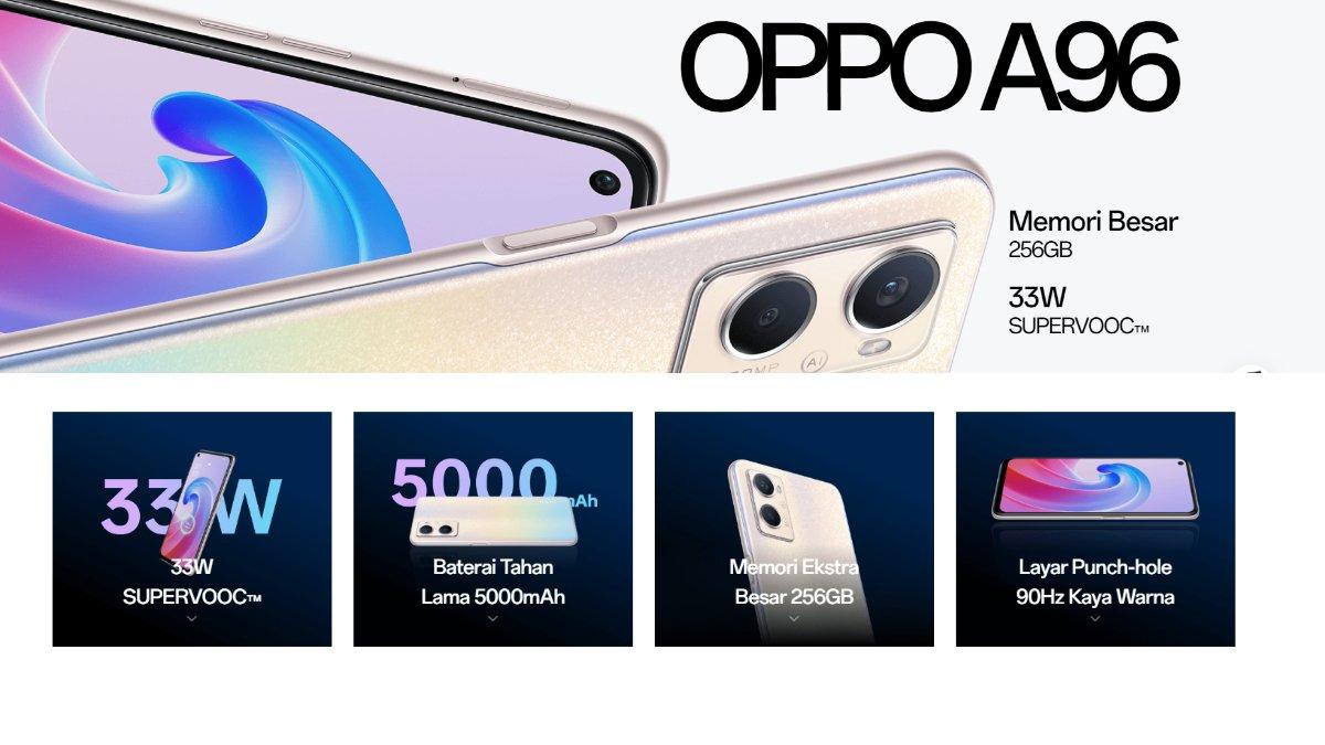 Penampakan HP Oppo A96
