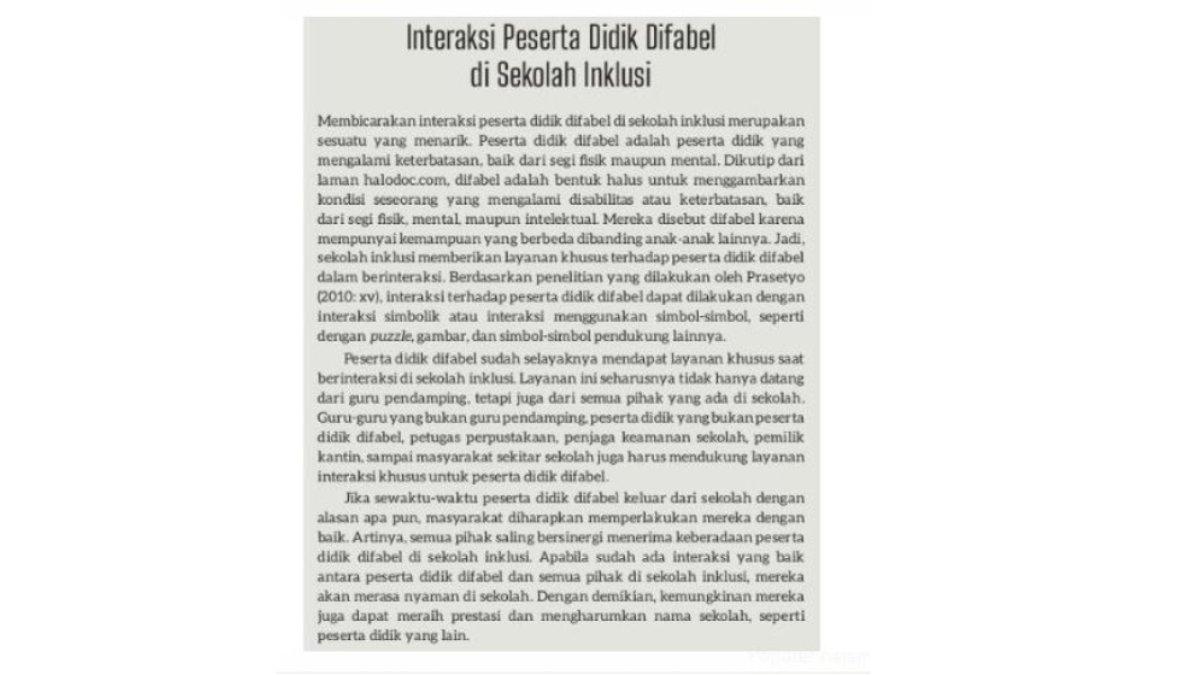 Artikel ilmiah “Interaksi Peserta Didik Difabel di Sekolah Inklusi”