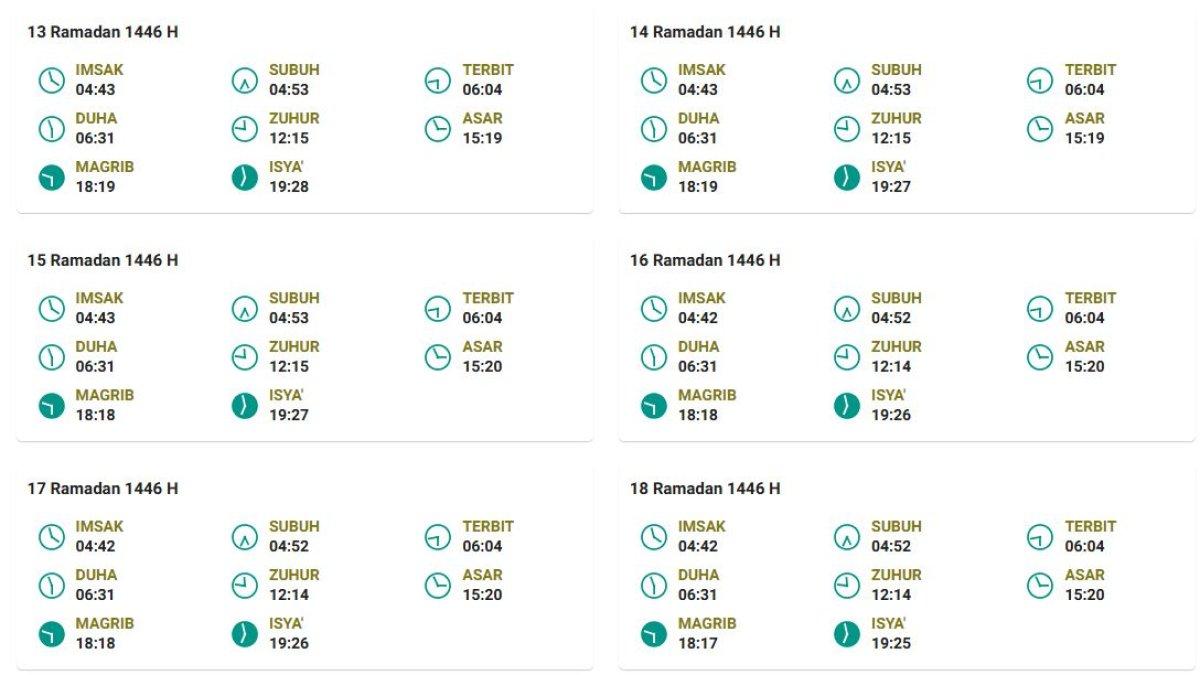 JADWAL IMSAKIYAH MAKASSAR - Cek Jadwal Imsakiyah Makassar 13-18 Ramadhan 1446 H/2025, versi Kemenag. Jadwal Imsakiyah ini terdiri dari jadwal imsak, jadwal sholat, dan jadwal buka puasa (azan Magrib).