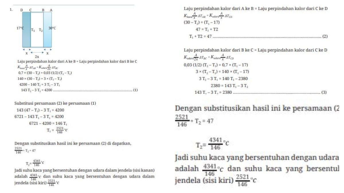Jawaban Soal Nomor 1 Bab 6 Suhu dan Kalor
