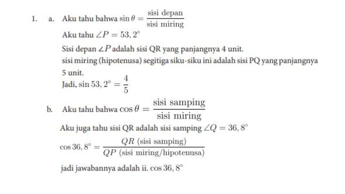 Jawaban Soal Latihan 4.5 Nomor 1 a dan b halaman 114.