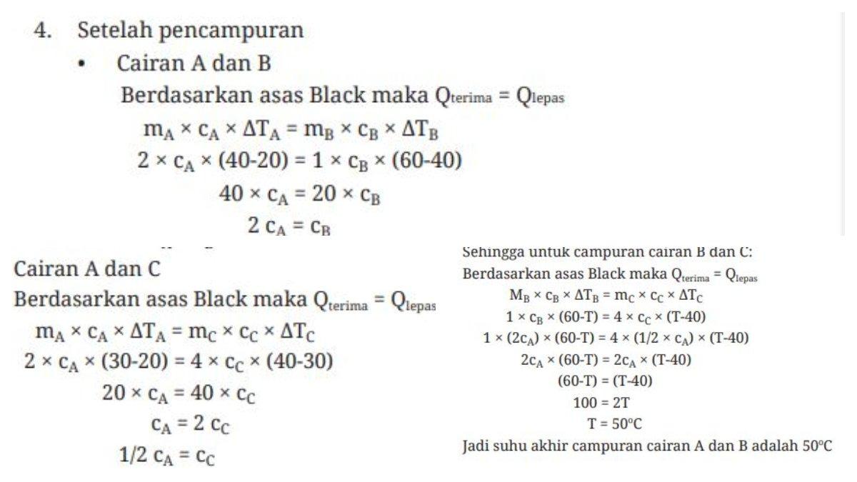 Jawaban Soal Nomor 4 Bab 6 Suhu dan Kalor