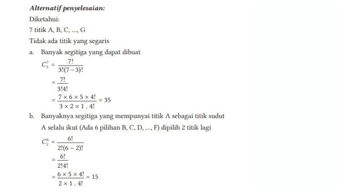 Alternatif penyelesaian soal nomor 4 a dan b halaman 112