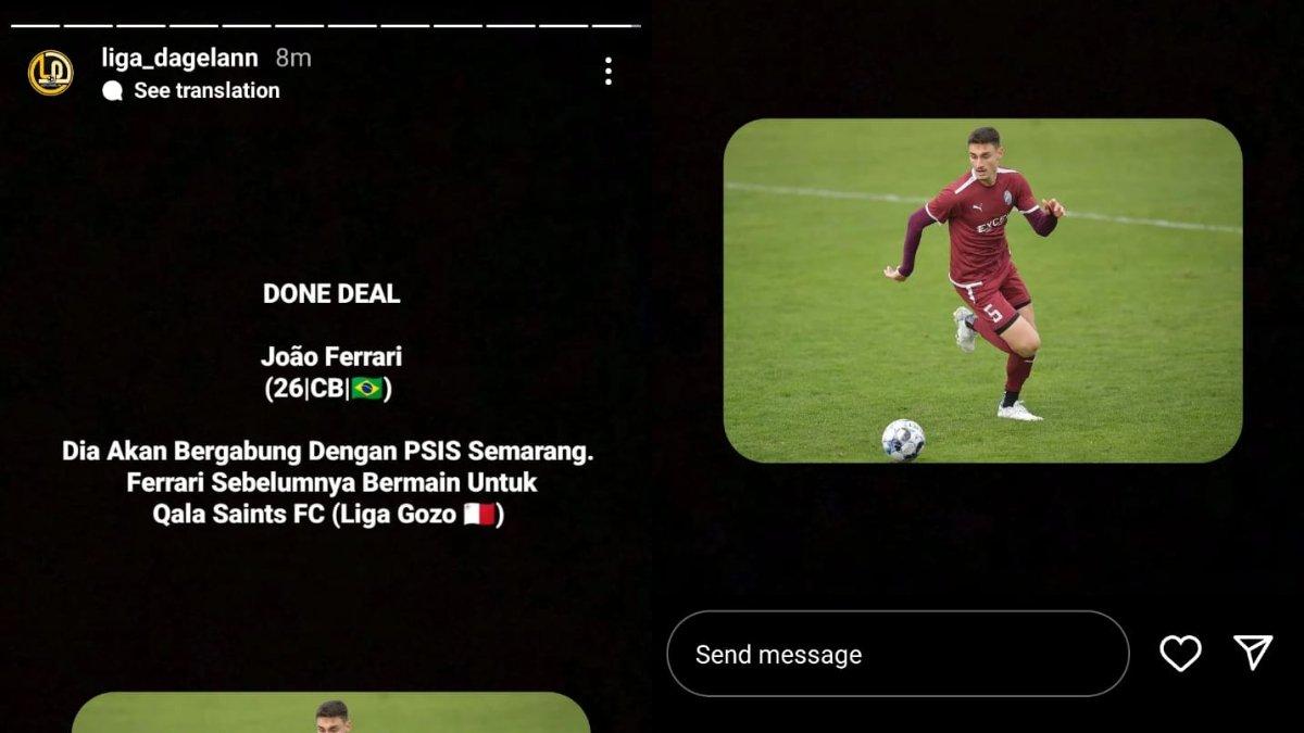 Rumor sosok Joao Ferrari yang dikaitkan dengan PSIS Semarang untuk musim 2024/2025 kelak.