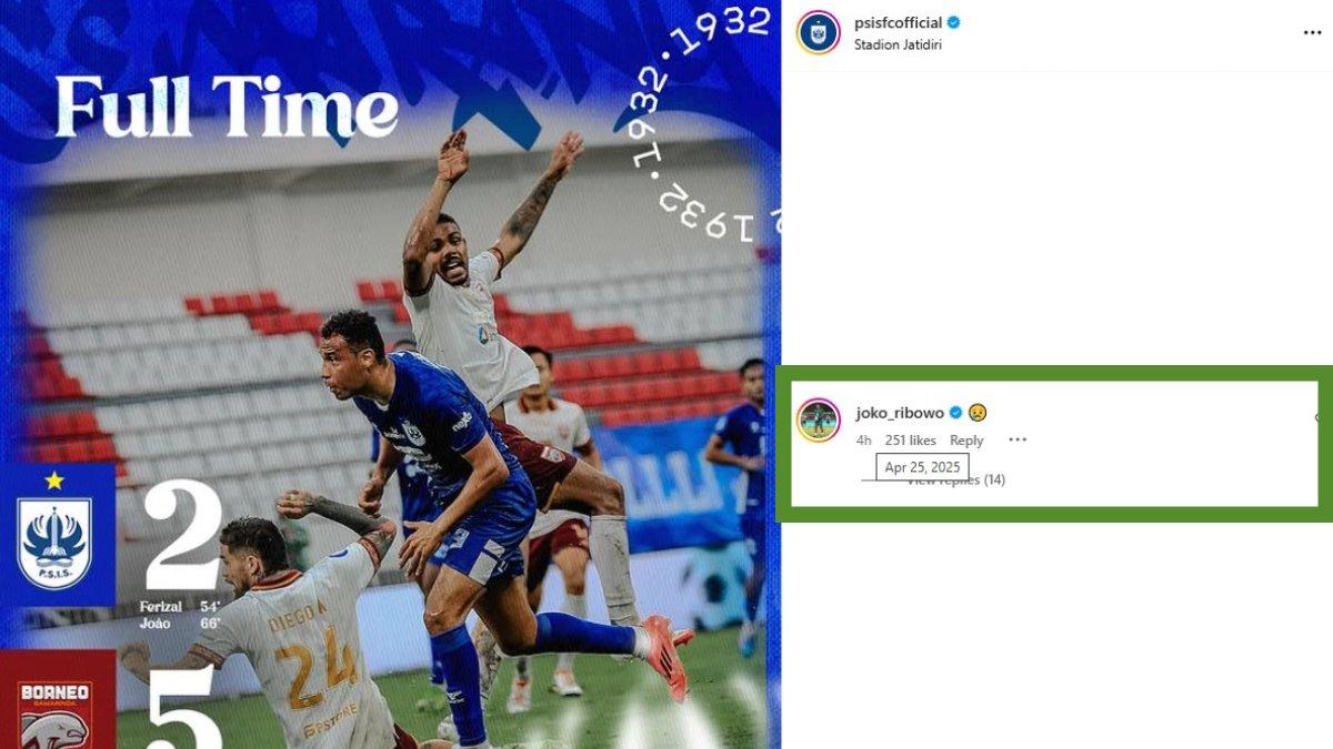 REAKSI SEDIH MANTAN - Mantan pemain PSIS Semarang, Joko Ribowo sedih melihat Laskar Mahesa Jenar dibantai Borneo FC, Jumat, 25 April 2025.