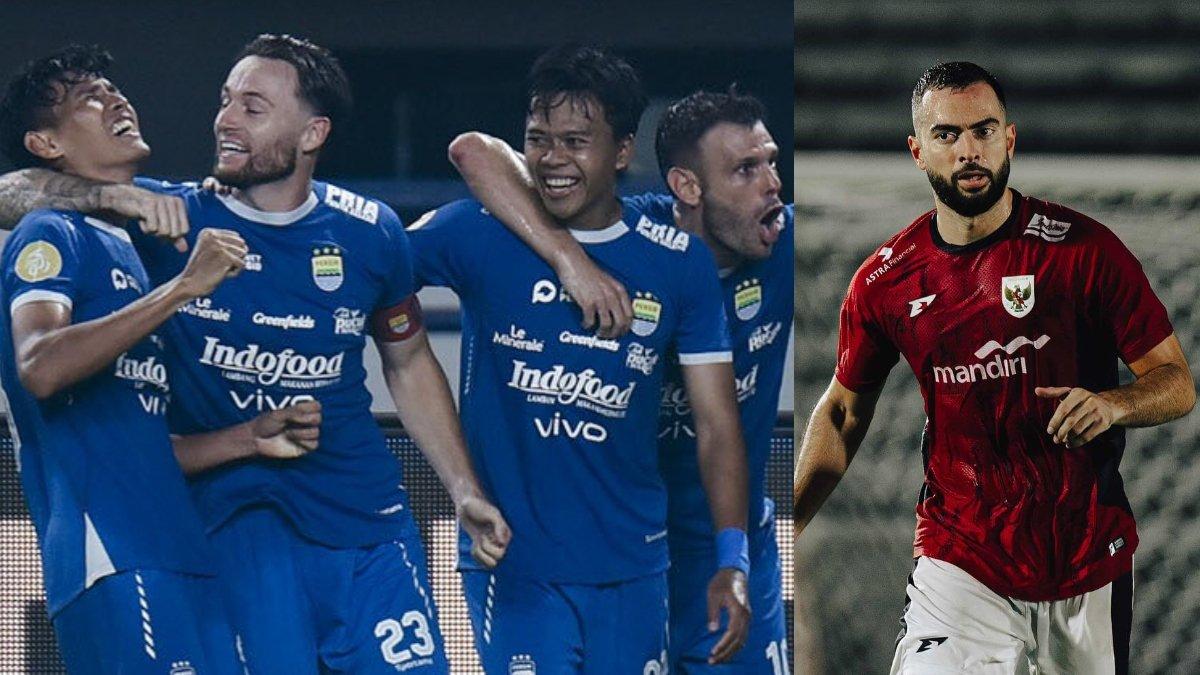 BURSA TRANSFER PERSIB BANDUNG - Para pemain Persib Bandung di gelaran Liga 1 2024/2025 (kiri) dan Jordi Amat saat berlatih di Timnas Indonesia (kanan). Jordi Amat kembali dikaitkan dengan Persib Bandung.
