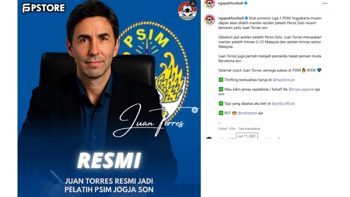 BURSA TRANSFER PSIM YOGYAKARTA - Juan Torres dikabarkan resmi gabung PSIM Yogyakarta.