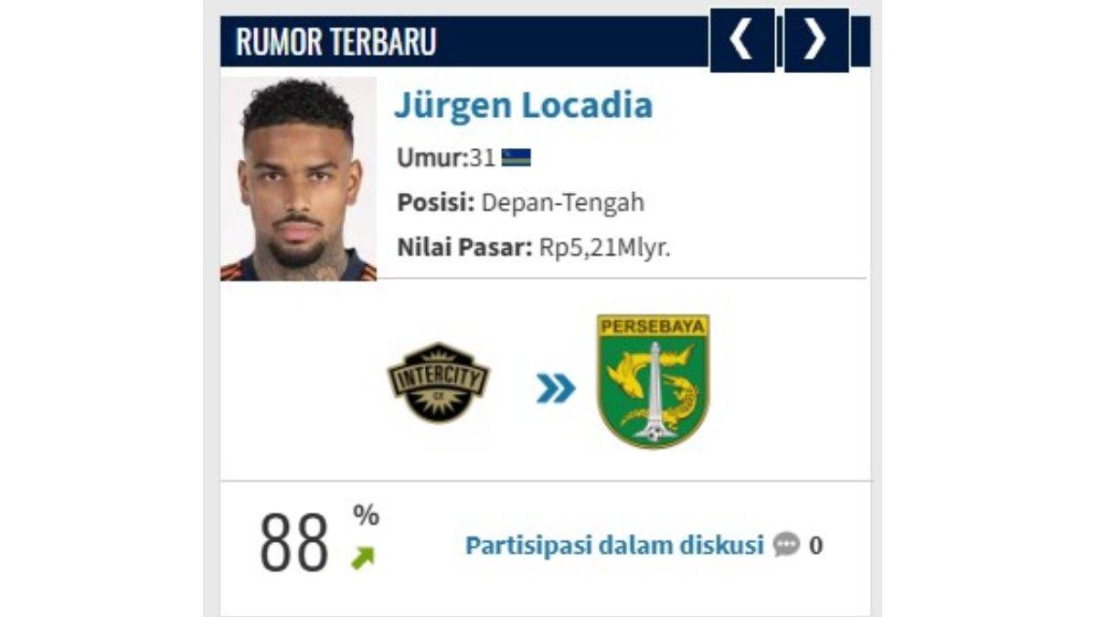 Jurgen Locadia 88 persen gabung Persebaya Surabaya.