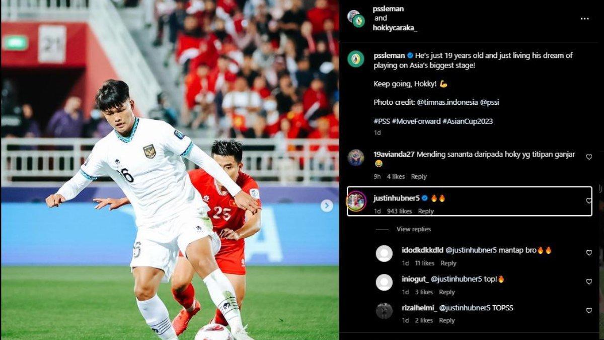Bintang Timnas Indonesia, yakni Justin Hubner mendapat godaan dari BCS dan Slemania untuk bergabung ke PSS Sleman seusai memberi apresiasi kepada Hokky Caraka, Minggu 21 Januari 2024 lalu.