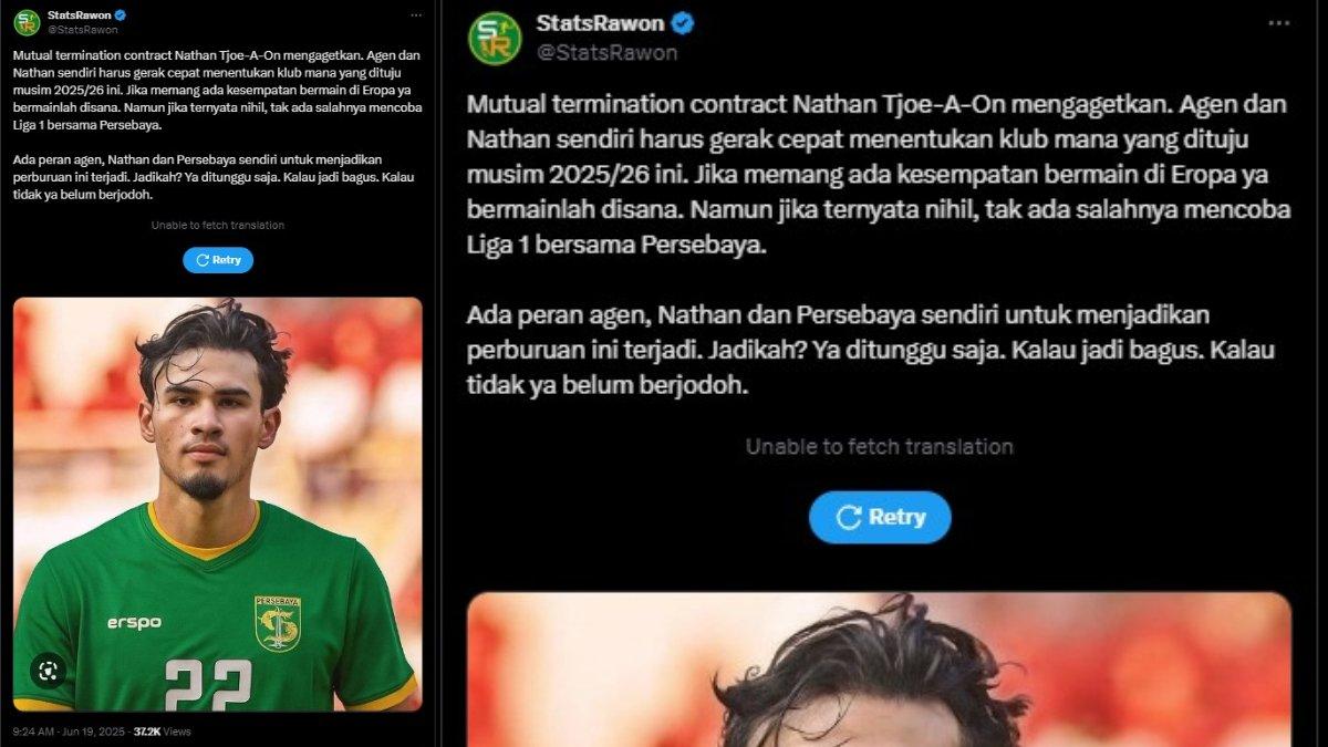 BURSA TRANSFER PERSEBAYA SURABAYA - Kabar Nathan Tjoe A On buka peluang gabung Persebaya Surabaya di musim 2025/2026.