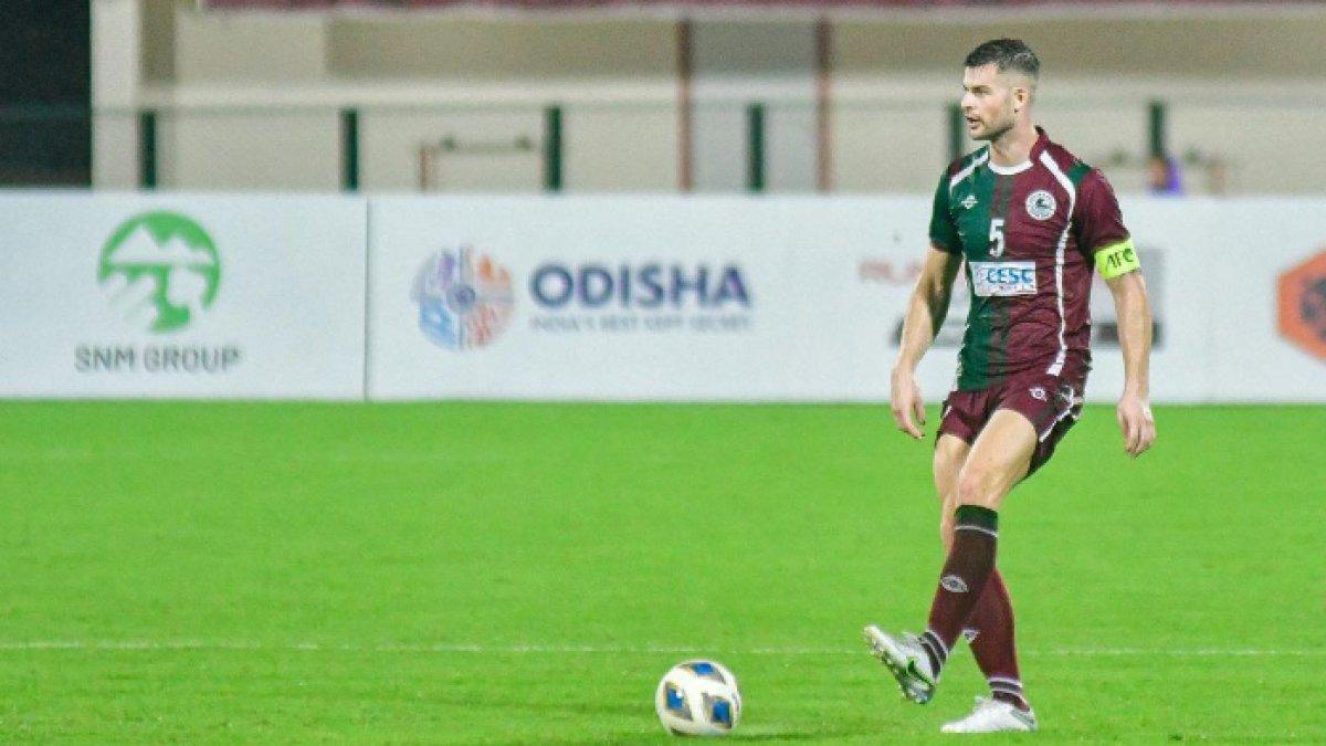 Kapten Mohun Bagan SG, Brendan Hamill saat bermain lawan Odisha FC pada matchday pertama AFC Cup 2023 di Kalinga Stadium, 19 September 2023.