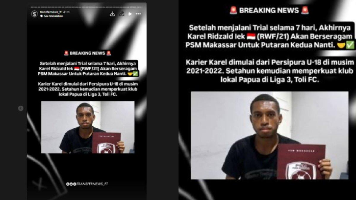 Sosok titisan Yakob Sayuri di PSM Makassar asal Papua, Karel Ridzald.