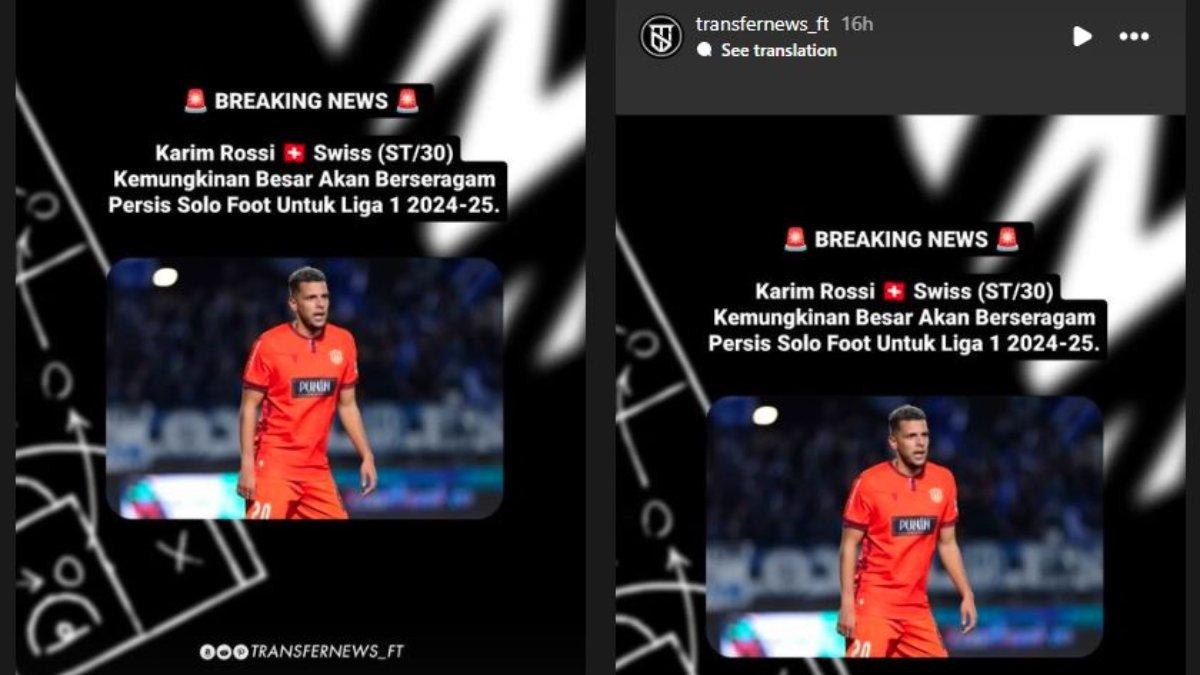 Rumor Karim Rossi yang condong bergabung ke Persis Solo di musim 2024/2025 kelak.