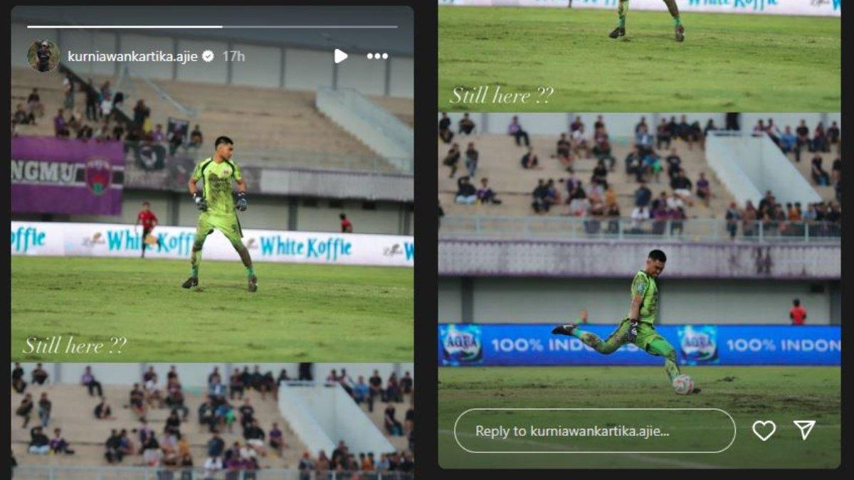 Sosok kiper Persita Tangerang, Kartika Ajie tengah menebar kode berbau ambigu terkait masa depannya di Pendekar Cisadane, Kamis, 30 Mei 2024.