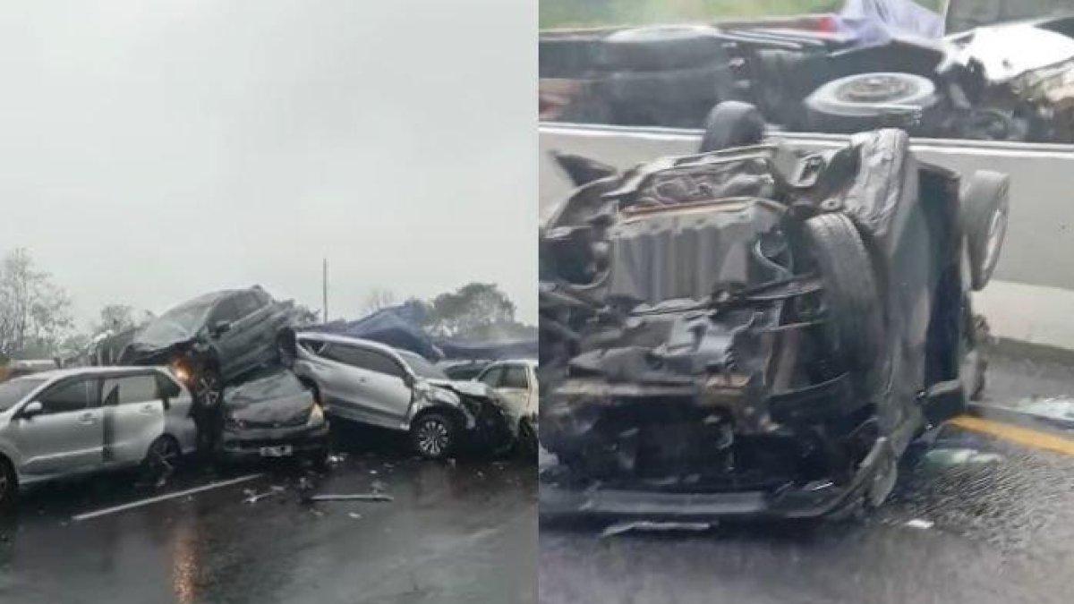 Kecelakaan beruntun di Tol Purbaleunyi, Senin (11/11/2024)