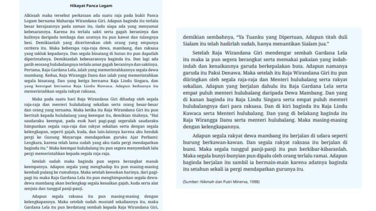 KUNCI JAWABAN - Bacaan untuk soal nomor 6-10 buku Bahasa Indonesia Kelas 10 SMA Kurikulum Merdeka, Bab 3 Uji Kompetensi Halaman 112-119.