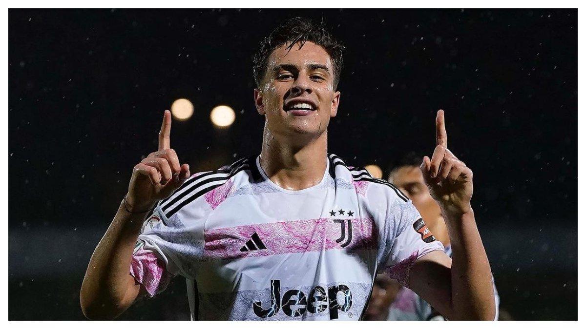 Momen saat Kenan Yildiz setalah mencetak gol saat pertandingan Juventus melawan Ancona pada 23 September 2023.