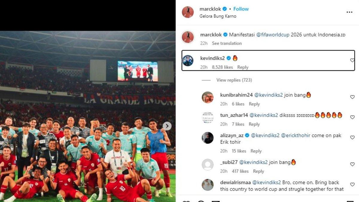 Harapan Marc Klok untuk Timnas Indonesia direspons oleh Kevin Diks dan pemain FC Copenhagen tersebut diminta fans Garuda untuk segera bergabung.