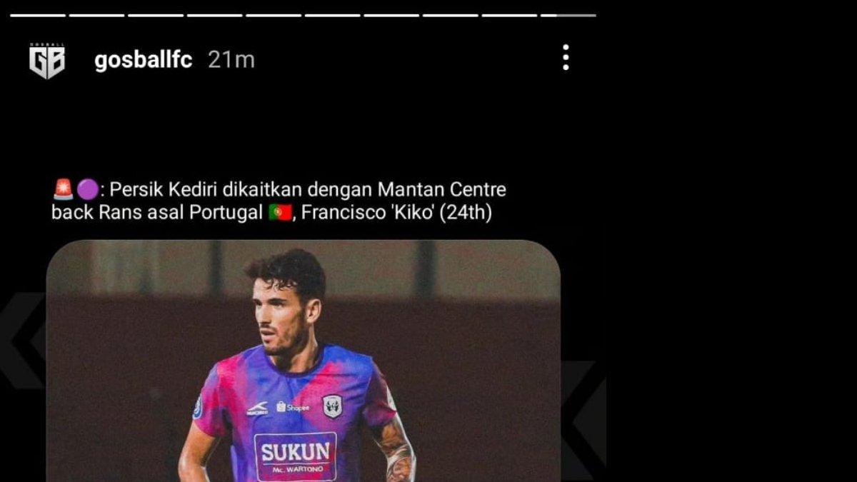 Rumor diincarnya bek Portugal milik RANS Nusantara FC, yakni Kiko oleh Persik Kediri jelang Liga 1 2024.