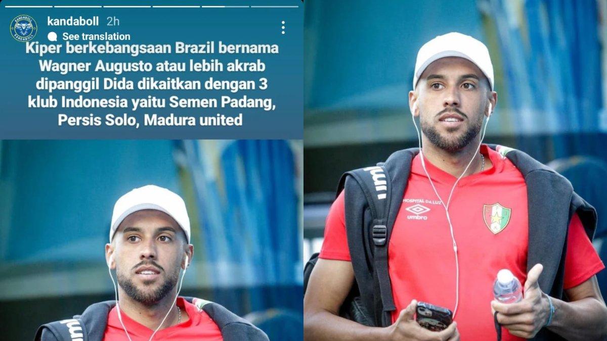 RUMOR - Sosok kiper asing asal Brasil, yakni Wagner Augusto alias Dida kabarnya tengah masuk radar Persis Solo, Semen Padang, dan Madura United jelang Liga 1 2024.