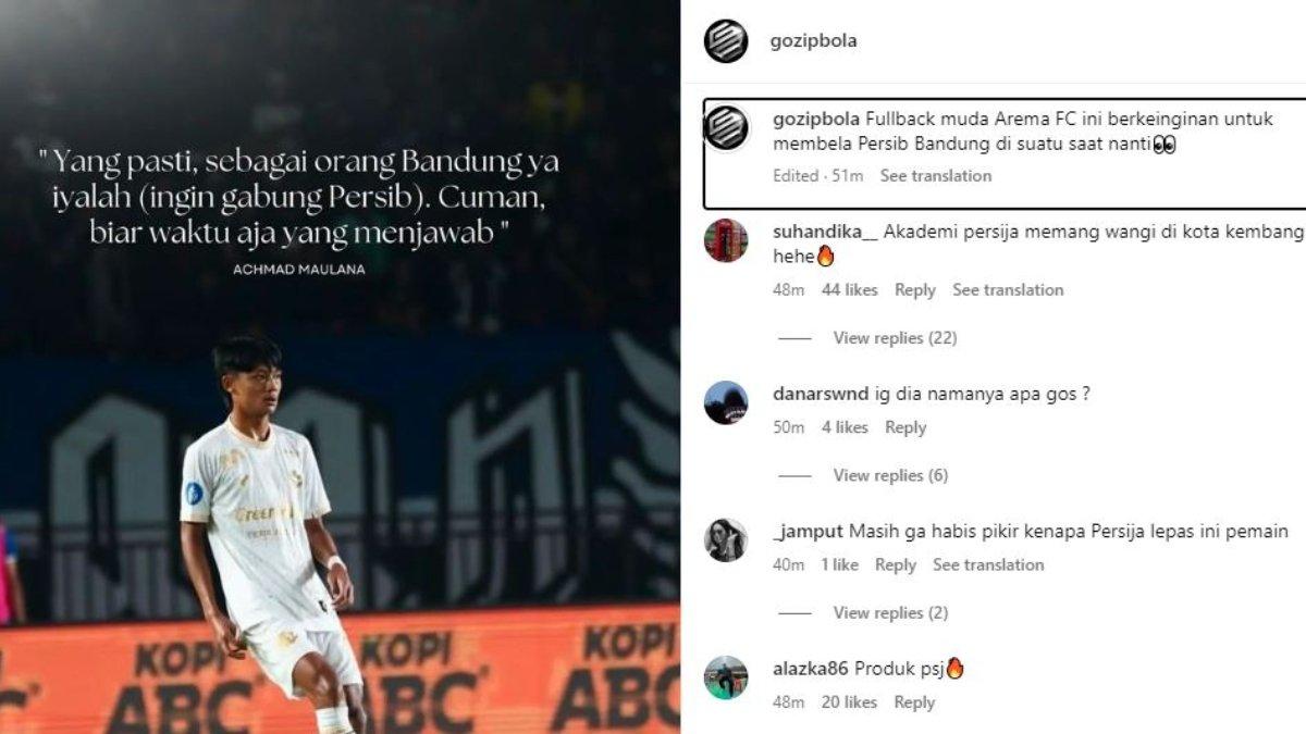 Bek kanan Arema FC, Achmad Maulana dikabarkan sempat menebar kode bahwa ia ingin bermain di Persib Bandung pada suatu saat nanti, Singo Edan rela lepas?