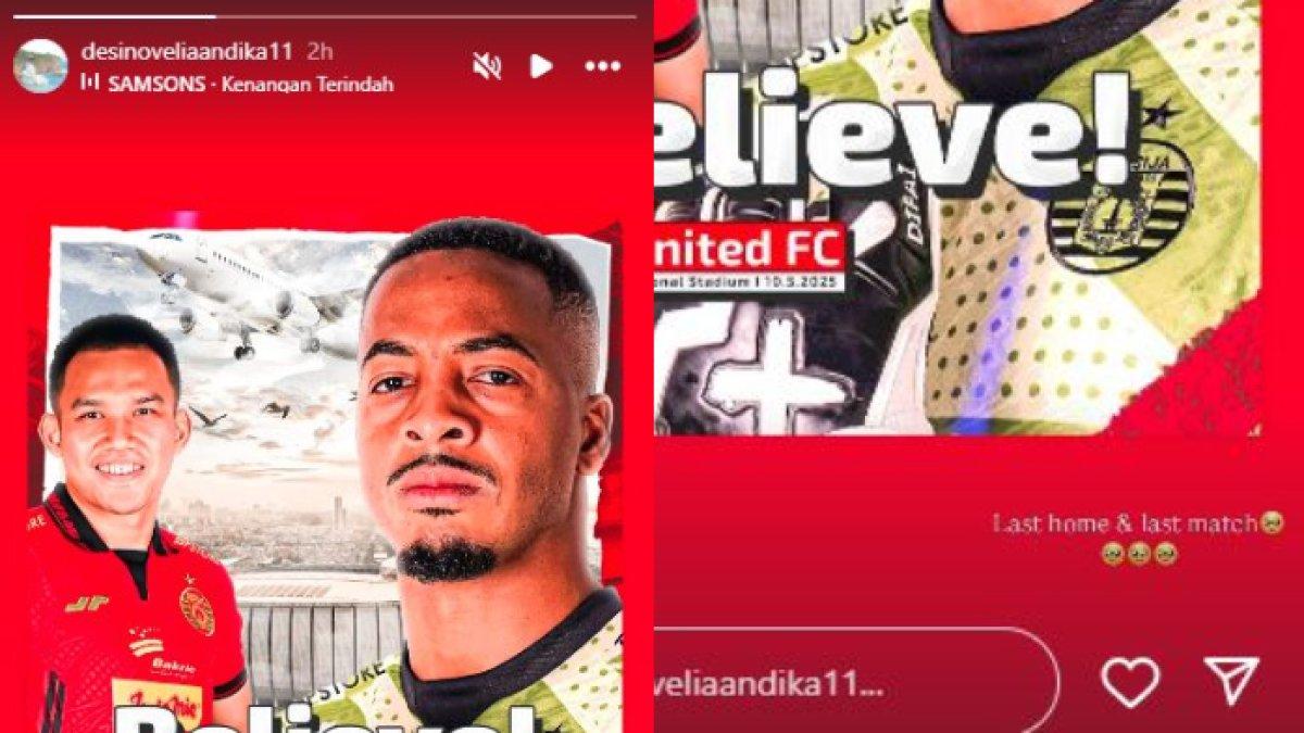 RUMOR TRANSFER - Unggahan ambigu istri Firza Andika yang seolah mengindikasikan bek kiri Persija Jakarta tersebut bakal segera hengkang di akhir Liga 1 2024 nanti, Rabu (7/5).