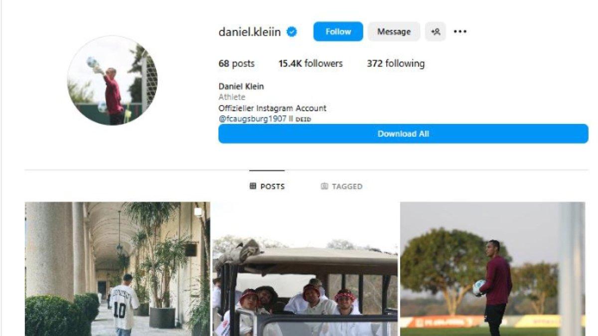 Daniel Klein kedapatan sematkan Indonesia di bio Instagramnya.