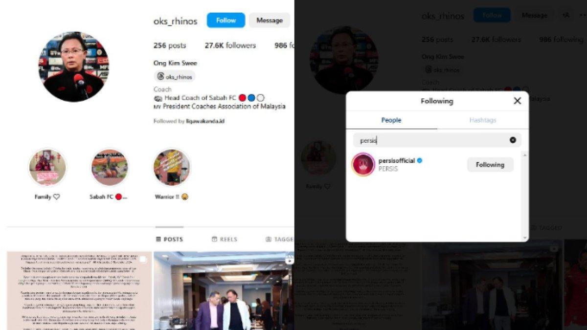 Mantan pelatih Malaysia dan Sabah FC, Ong Kim Swee kepergok mengikuti Instagram Persis Solo, calon pelatih baru Laskar Sambernyawa di Liga 1 2024?