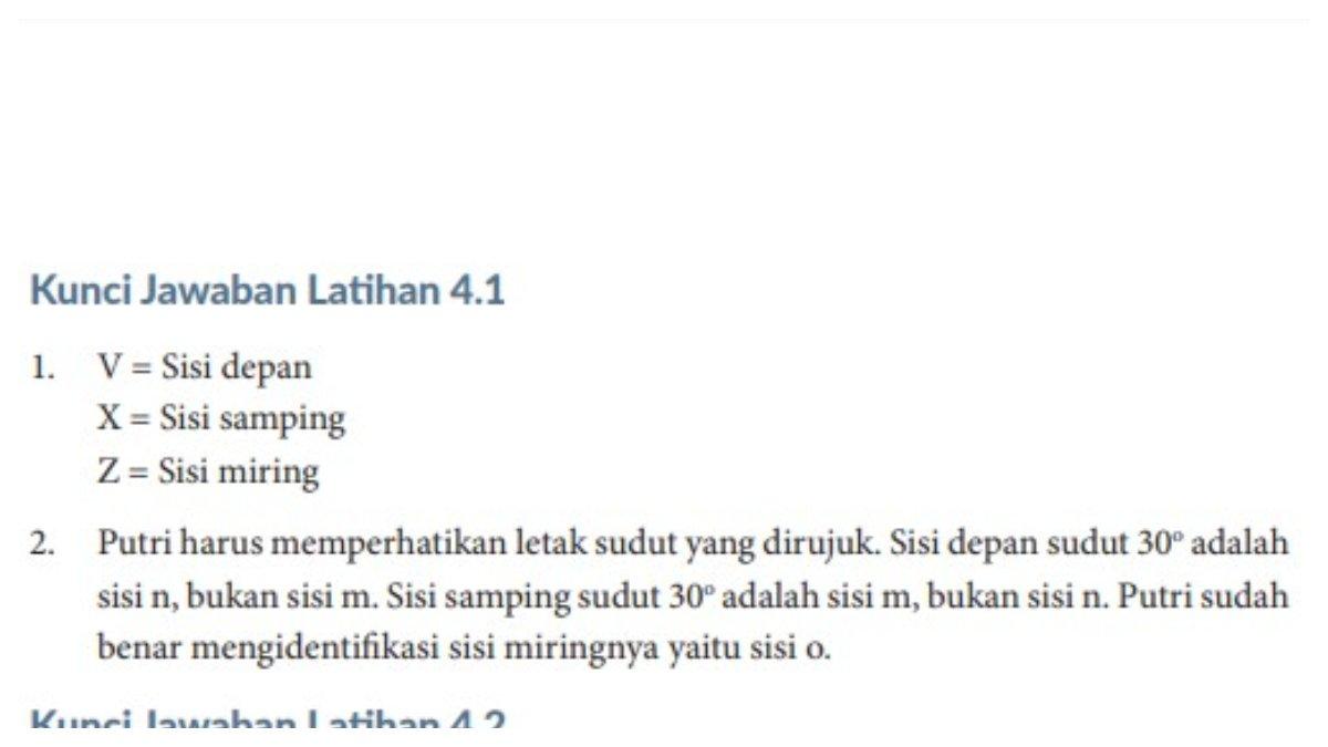 Kunci Jawaban Matematika Kelas 10 SMA Bab Trigonometri