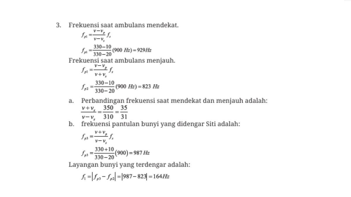 Kunci jawaban nomor 3 soal asesmen bab 5 Fisika kelas 11 SMA kurikulum merdeka.
