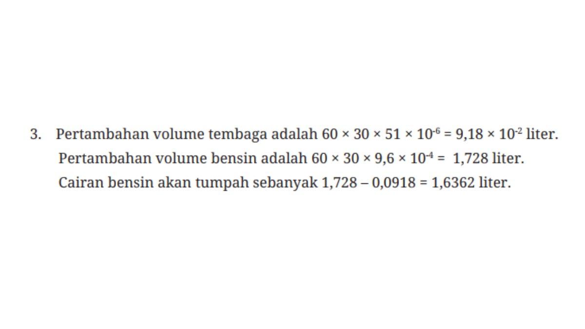 Kunci jawaban nomor 3 soal asesmen bab 6 Fisika kelas 11 SMA kurikulum merdeka.
