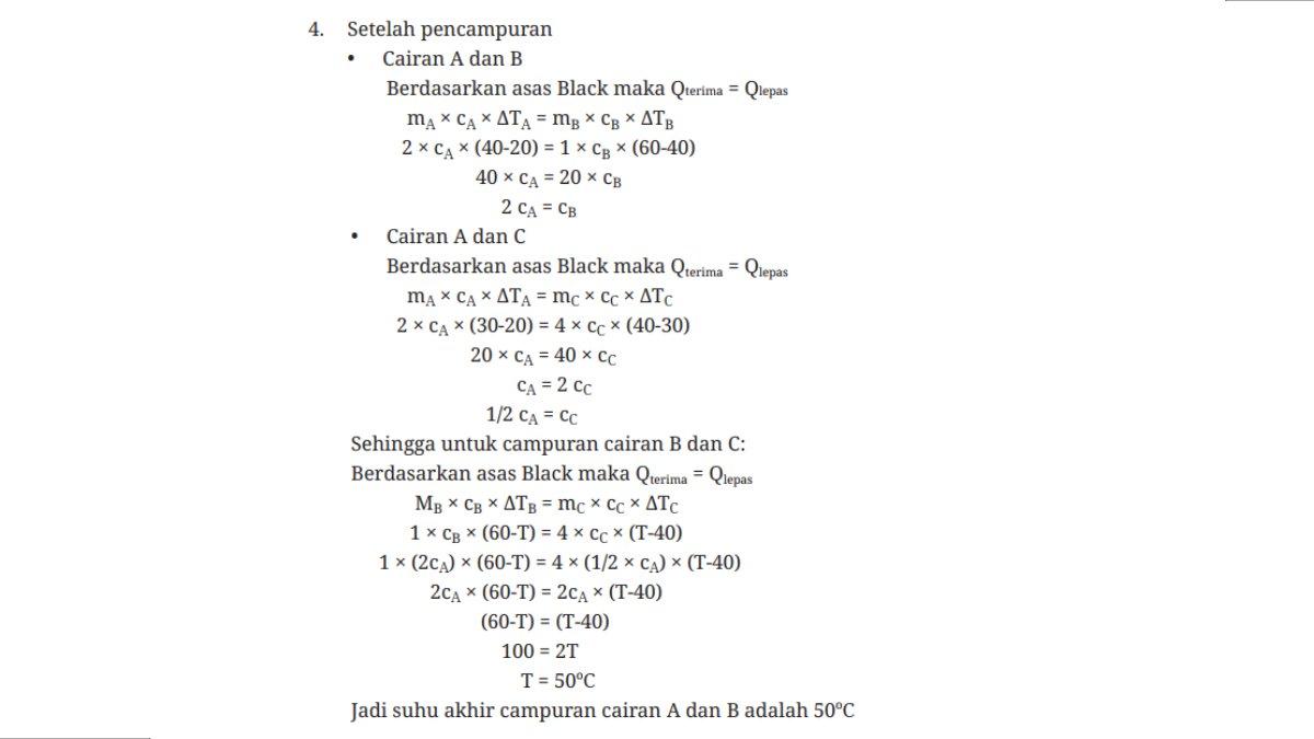 Kunci jawaban nomor 4 soal asesmen bab 6 Fisika kelas 11 SMA kurikulum merdeka.