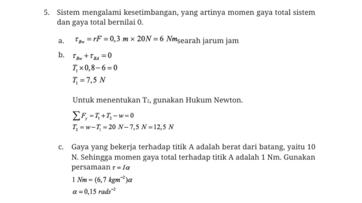 Kunci jawaban nomor 5 soal Asesmen bab 3 Fisika kelas 11 SMA kurikulum merdeka halaman 87.