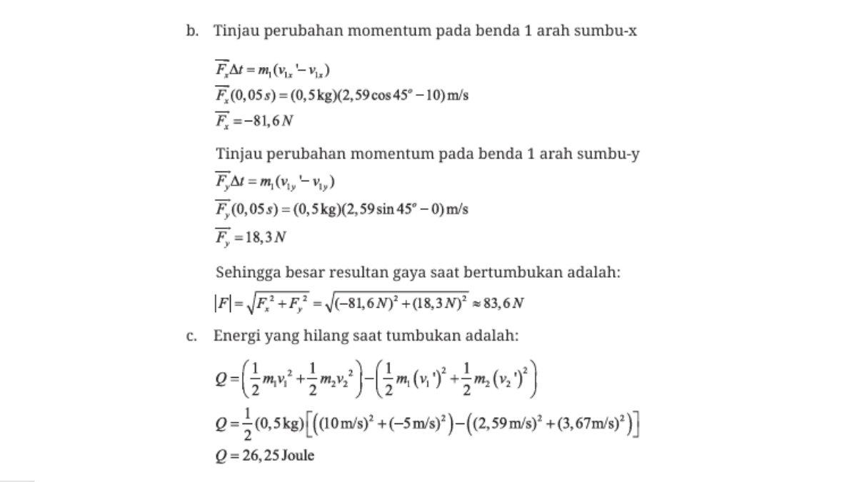 Lanjutan kunci jawaban nomor 4 soal Asesmen bab 3 Fisika kelas 11 SMA kurikulum merdeka halaman 87.