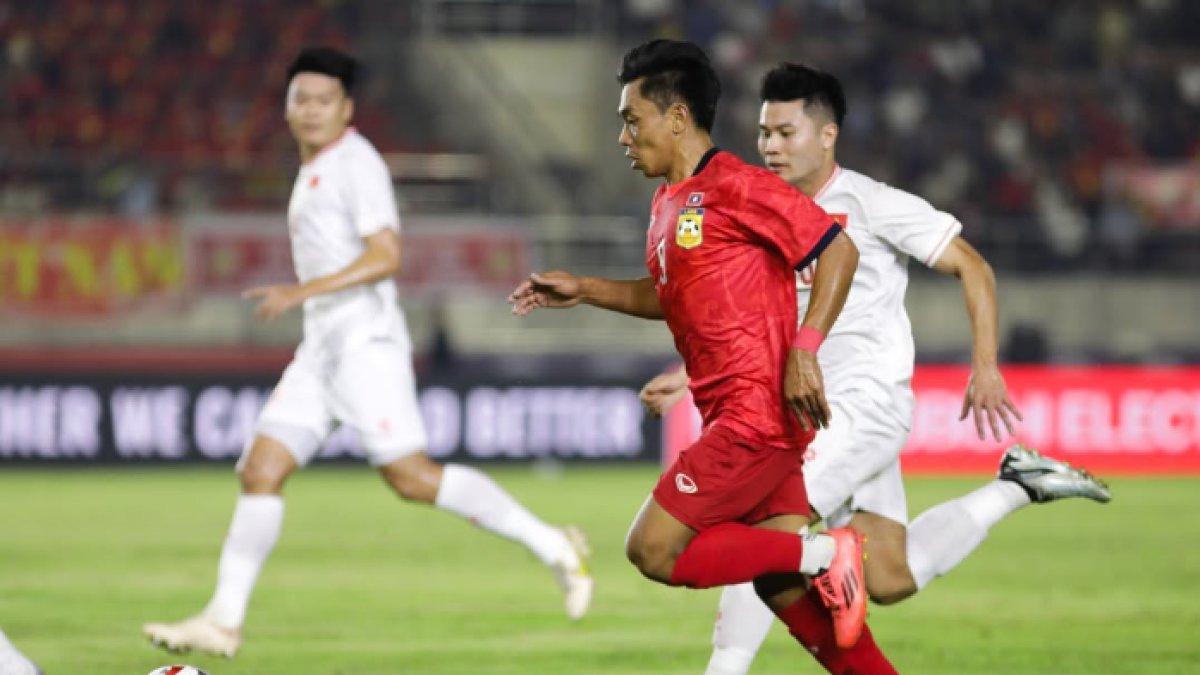 Cuplikan pertandingan Laos kontra Vietnam di Lao National Stadium Senin (9/12/2024).