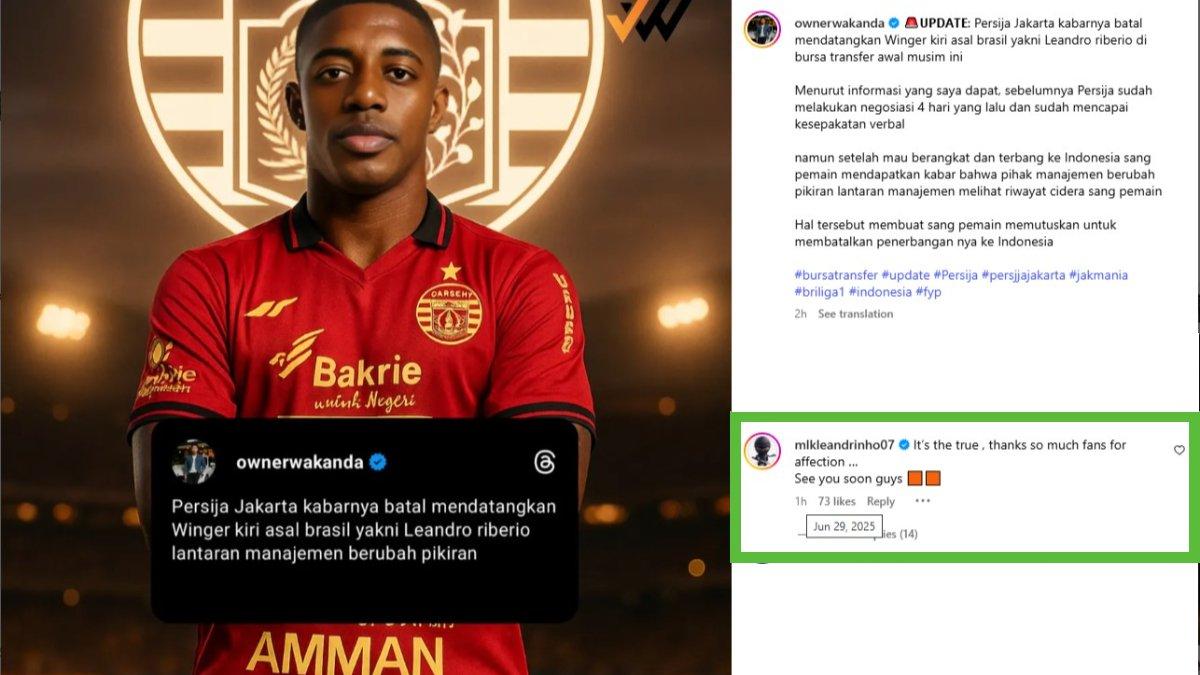 BURSA TRANSFER LIGA 1 - Leandro Ribeiro benarkan kabar dirinya batal gabung Persija Jakarta di awal musim 2025/2026.