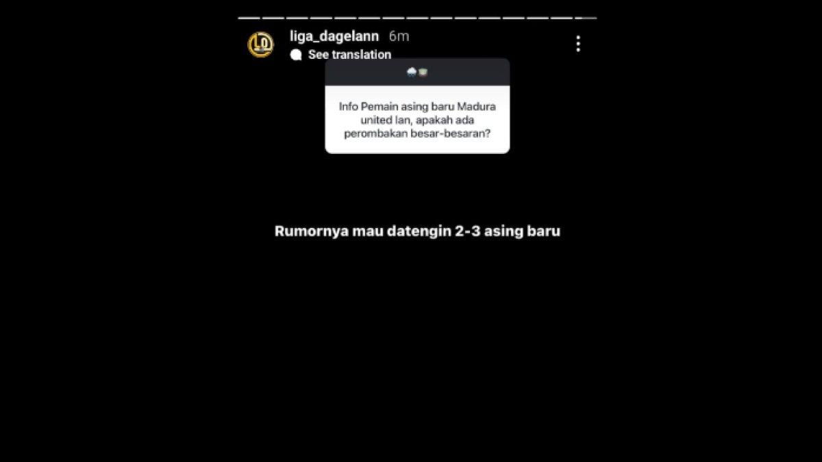 Rumor perombakan skuad Madura United di putaran kedua Liga 1 2024 yang hendak merekrut dua sampai tiga pemain asing baru, Rabu (20/11).