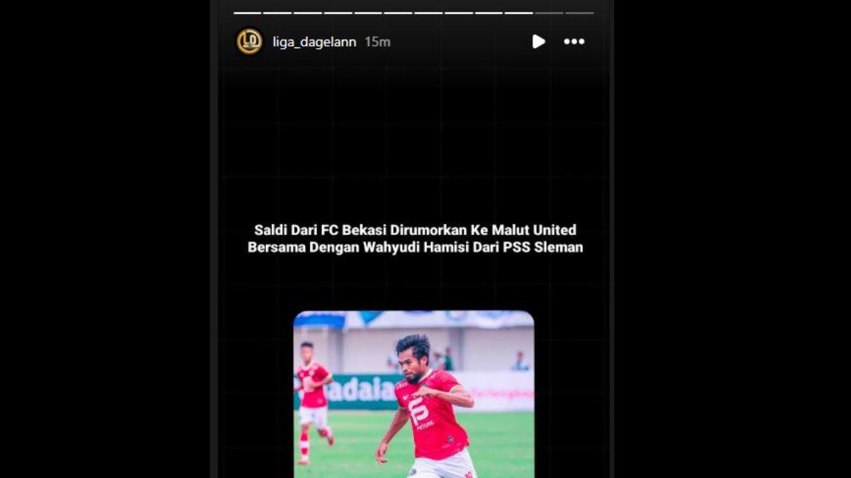 Rumor winger FC Bekasi City, Saldi Amiruddin dan gelandang PSS Sleman Wahyudi Hamisi yang dikaitkan dengan Malut United jelang Liga 1 2024.