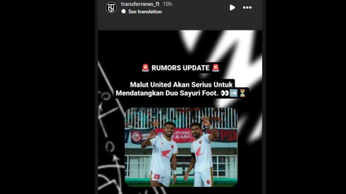 Rumor diliriknya Yakob Sayuri dan Yance Sayuri secara serius oleh Malut United, Jumat, 3 Mei 2024.